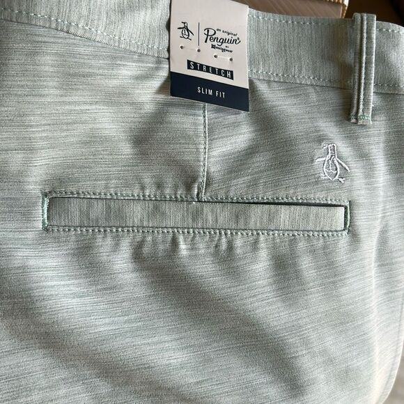 Penguin  GOLF SHORT,size 38, NWT Color Light Green/Blue (see photos) - Picture 5 of 9